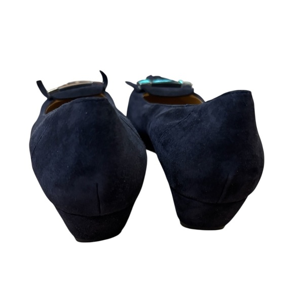 Brunate navy suede point toe baby heel loafer size 38 US 7.5 - Picture 6 of 7